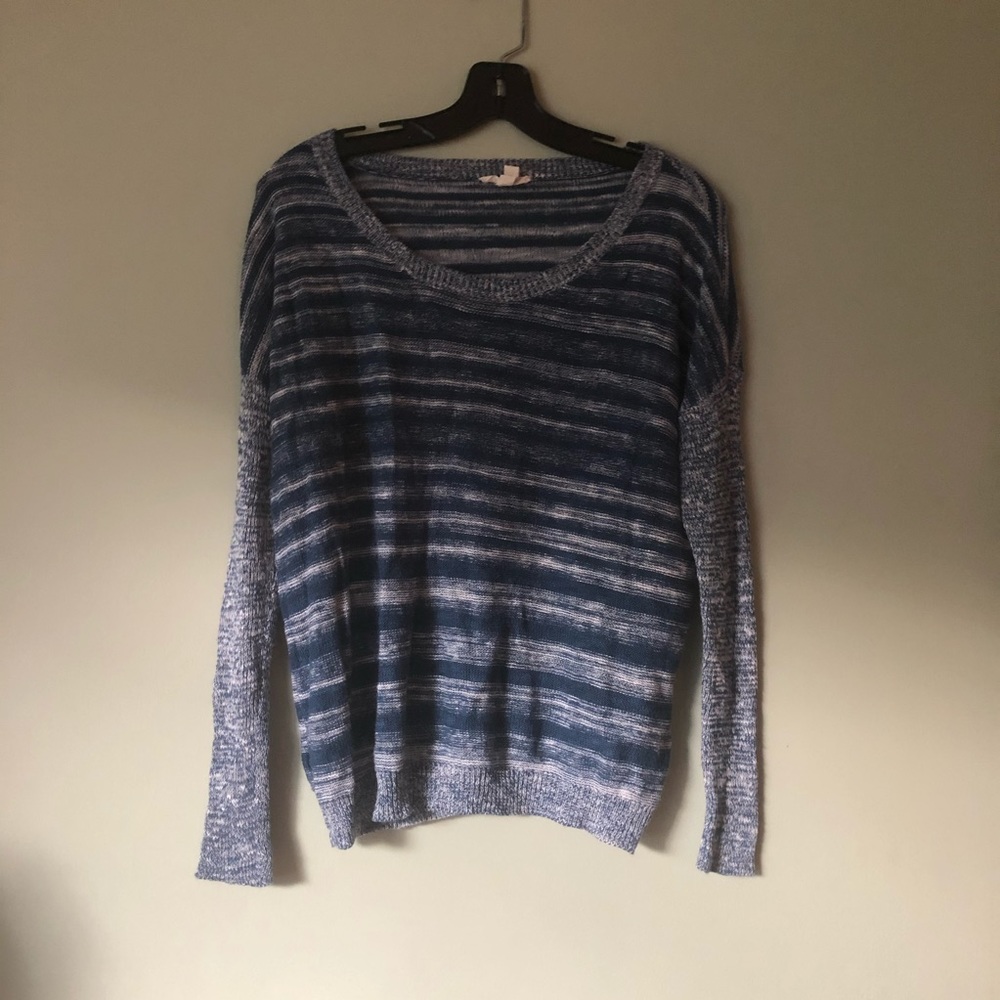Eileen Fisher Blue Striped Sweater Size Small